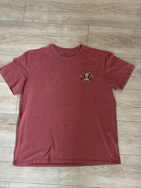 Patagonia Heather Brick Red Short Sleeve Tee with Small Chest Emblem